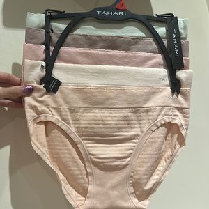 TAHARI 5PK STRIPE TEXTURE SEAMLESS HIPSTER